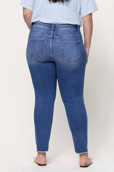 Vervet Mid Rise Raw Hem Crop Skinny Jeans