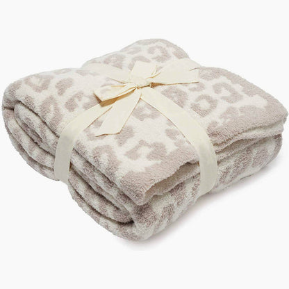 Leopard Knit Ultra-Soft Throw Blanket