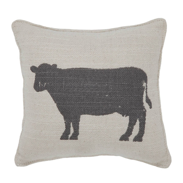 Neutral Farmhouse Cow Silhouette Small Pillow Decor 6x6