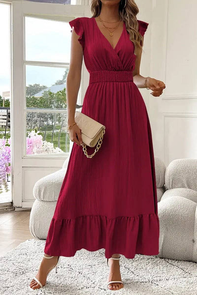 Summer V-Neck Maxi Dress Navy