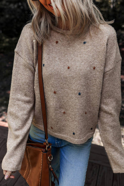 Gray Morning Dot Sweater