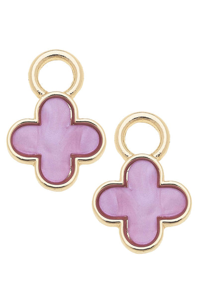Teal Enamel Clover Huggie Charm