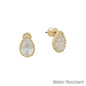 Small CZ Stud Teardrop .5" Earring