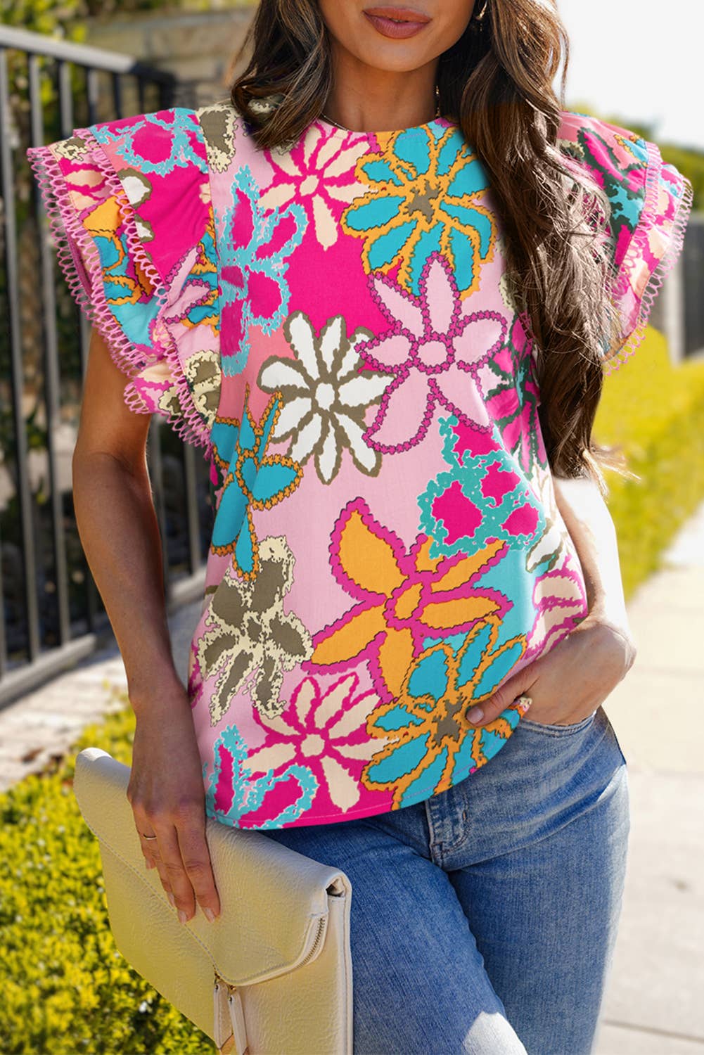 Vibrant Missy Trimmed Blouse*