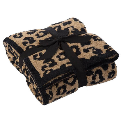 Leopard Knit Ultra-Soft Throw Blanket