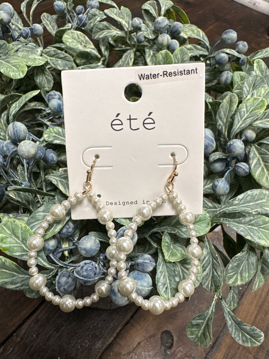 Water-Resistant Pearl Teardrop Earrings