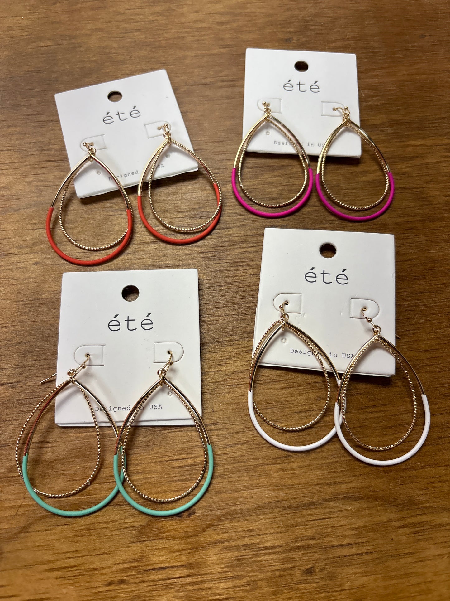 Color Dipped Double Drop Earring