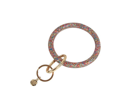 Glitter Silicone Bracelet Key Ring