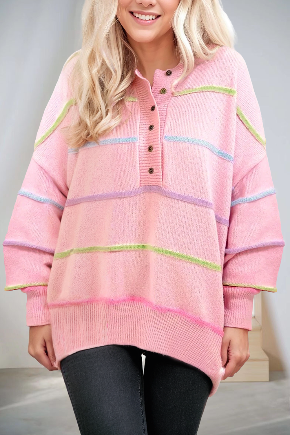 Pastel Striped Sweater Top*