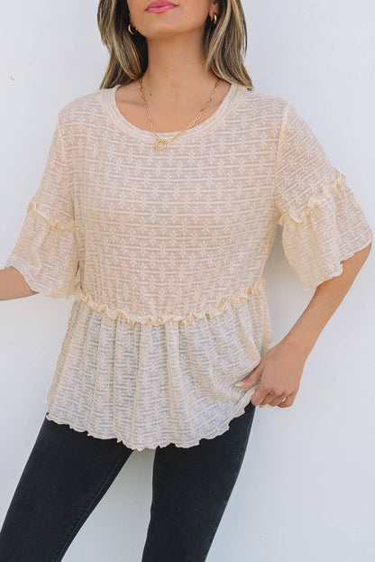 Textured Light Weight Knitted Top