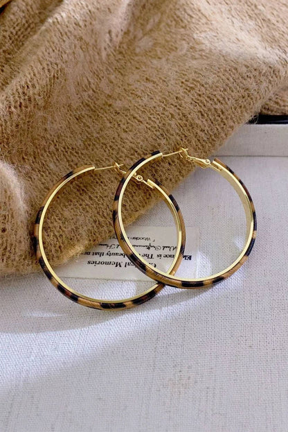 Leopard Stainless Alloy Hoop Earrings