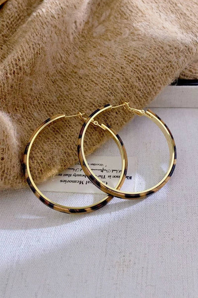 Leopard Stainless Alloy Hoop Earrings