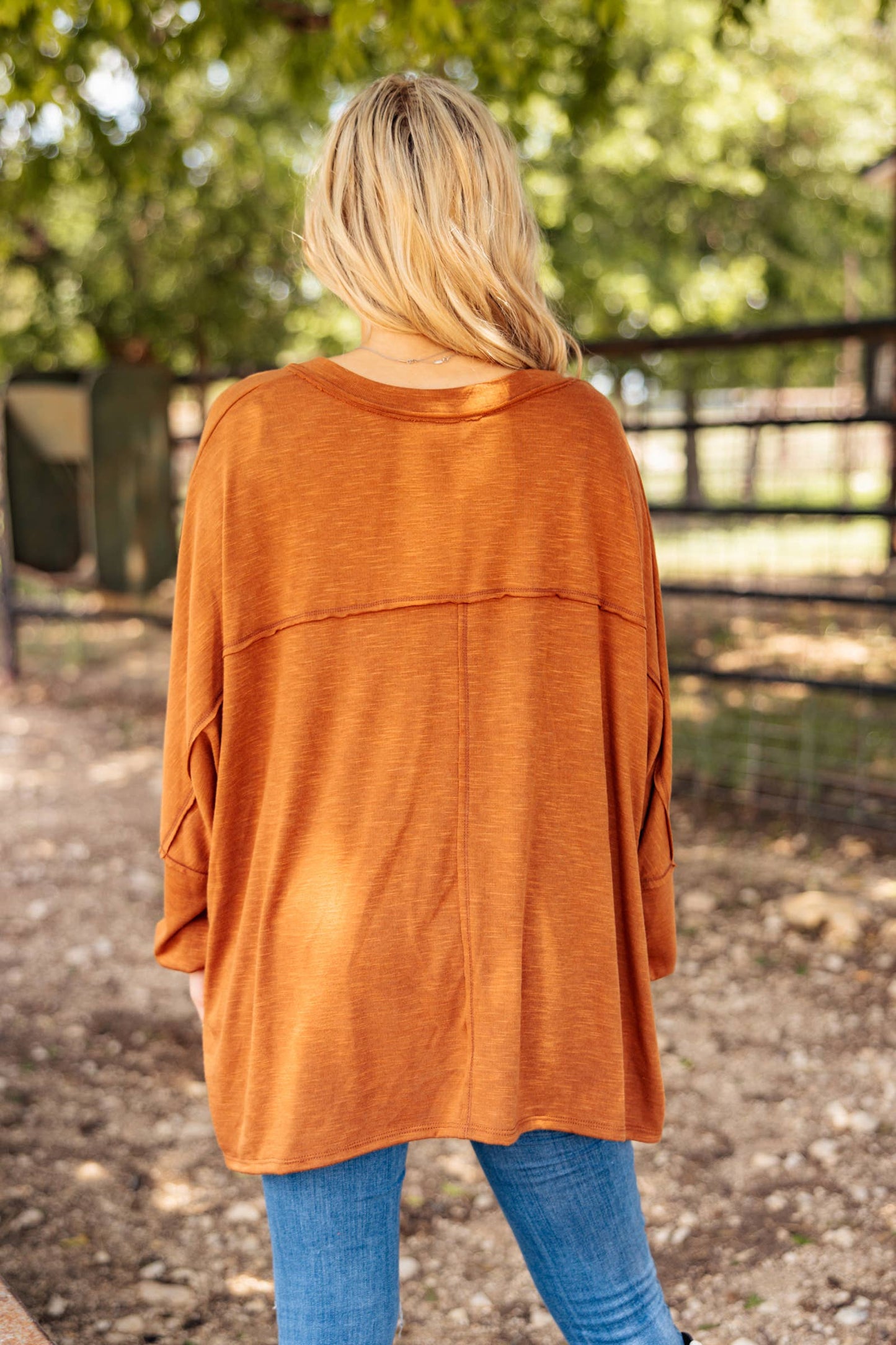 Caramel Soft Relaxed Draped Top