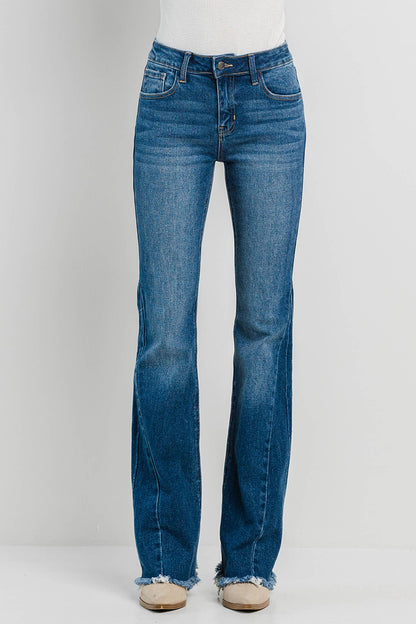 Jelly Jeans Mid Rise Flare with Side Detail*