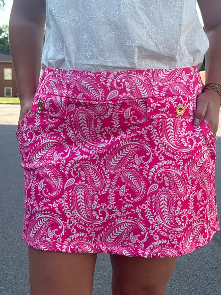 Sun-Cool Pink Paisley Everyday Skort