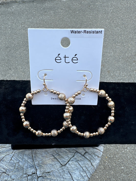 60mm Gold Bead Earrings