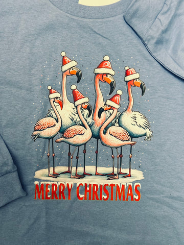 Christmas Flamingo Youth Long Sleeve T-Shirt*