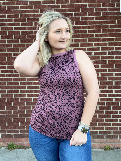 Plum Print Tank*