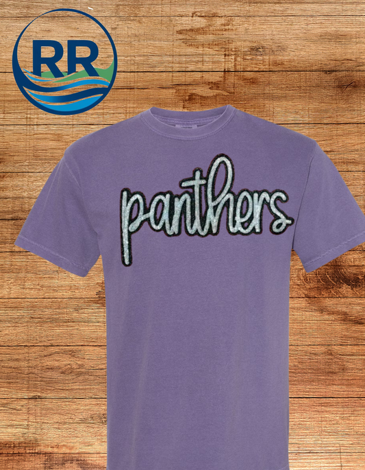 Panthers Sequin Comfort Colors T-Shirt Purple