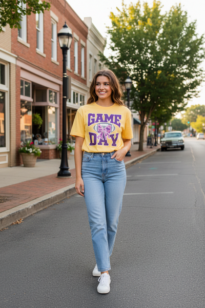 Football Game Day Comfort Colors T-Shirt Gold