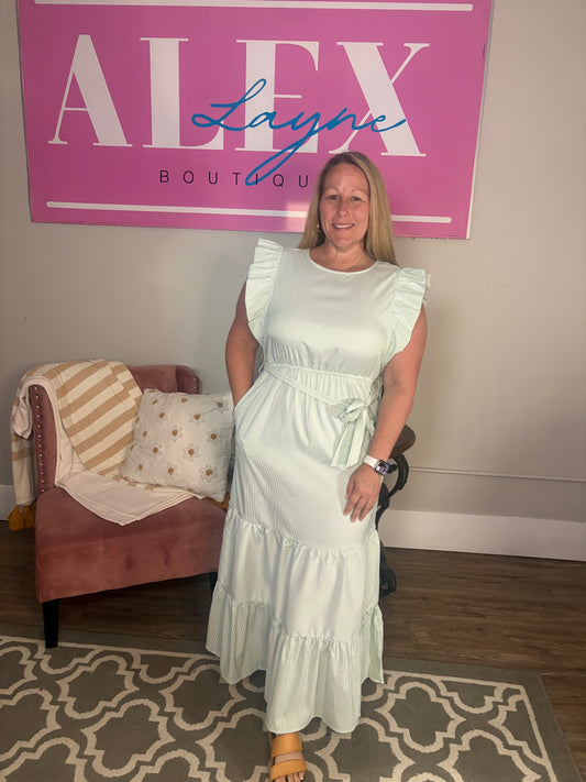Tiered Maxi Dress Green