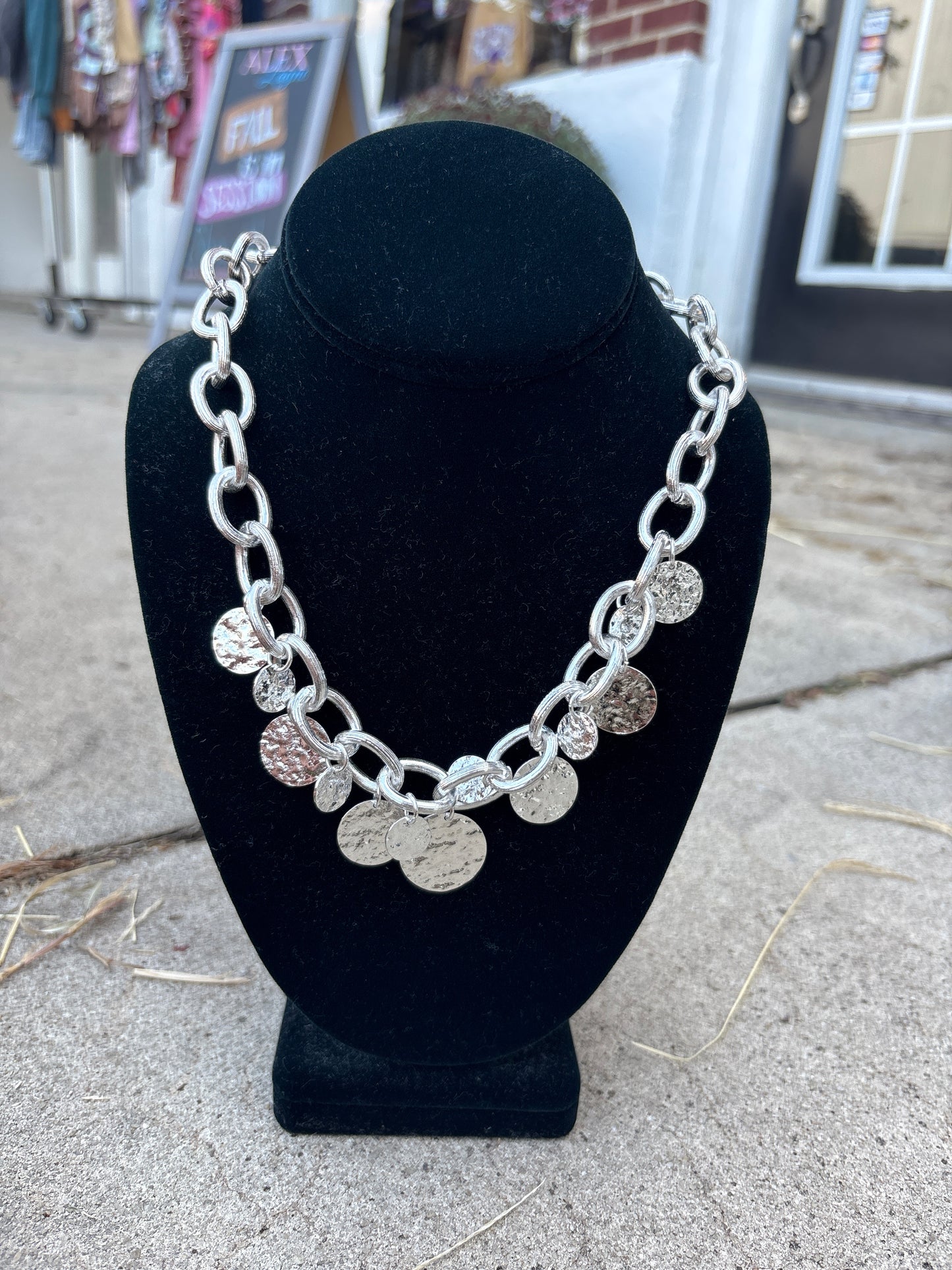 Chunky Oval Link Coin Necklace