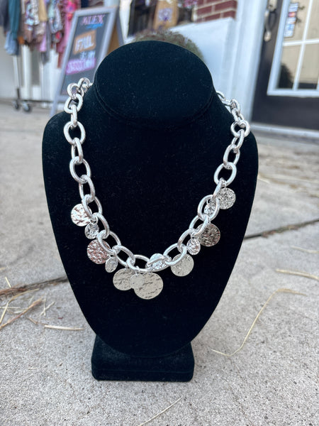 Chunky Oval Link Coin Necklace