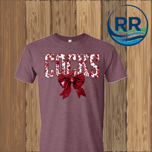 Cocks Gildan SS Maroon Floral T-Shirt