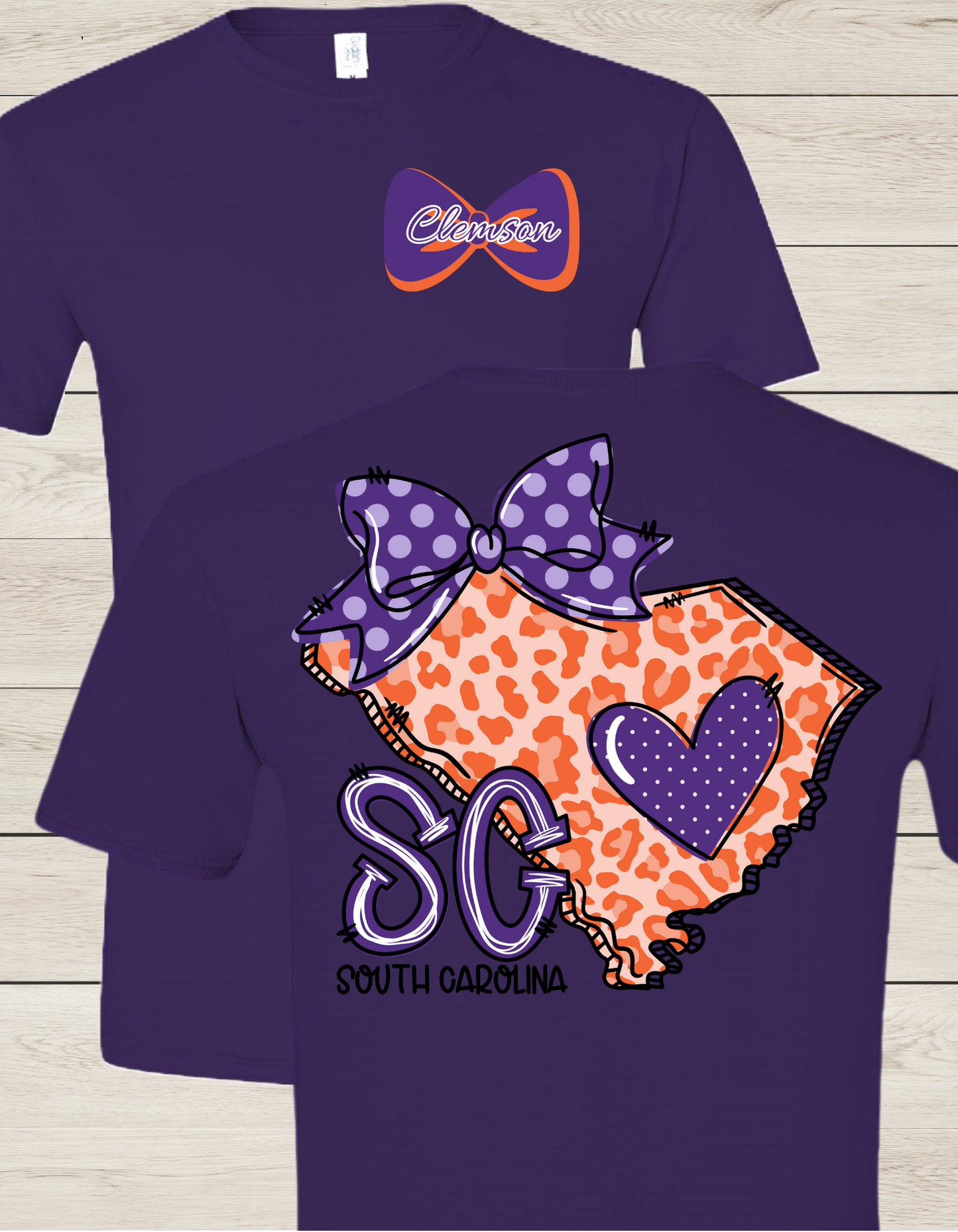 Clemson Whimsical Short Sleeve Tee/ Purple