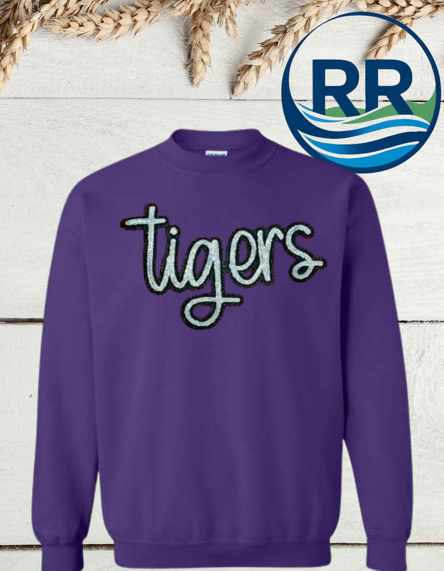 Tigers Sequin Crew: Silver