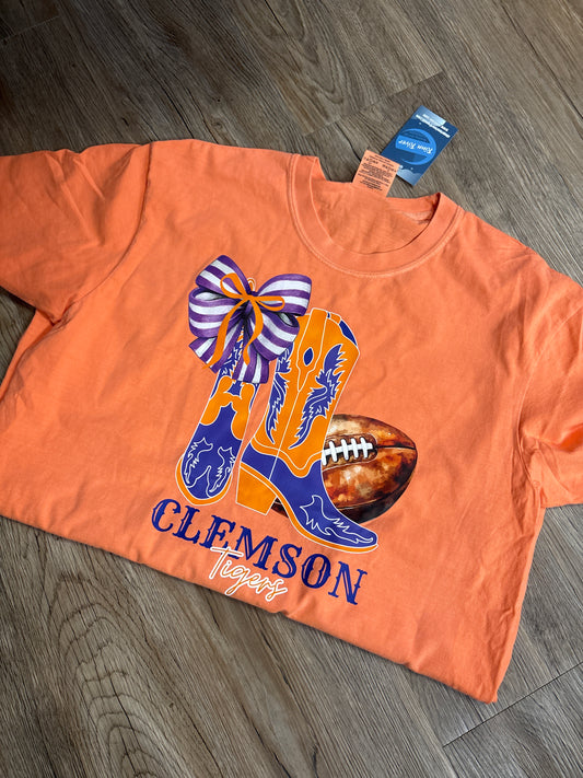 Clemson Boots: Comfort Colors T-Shirt Orange