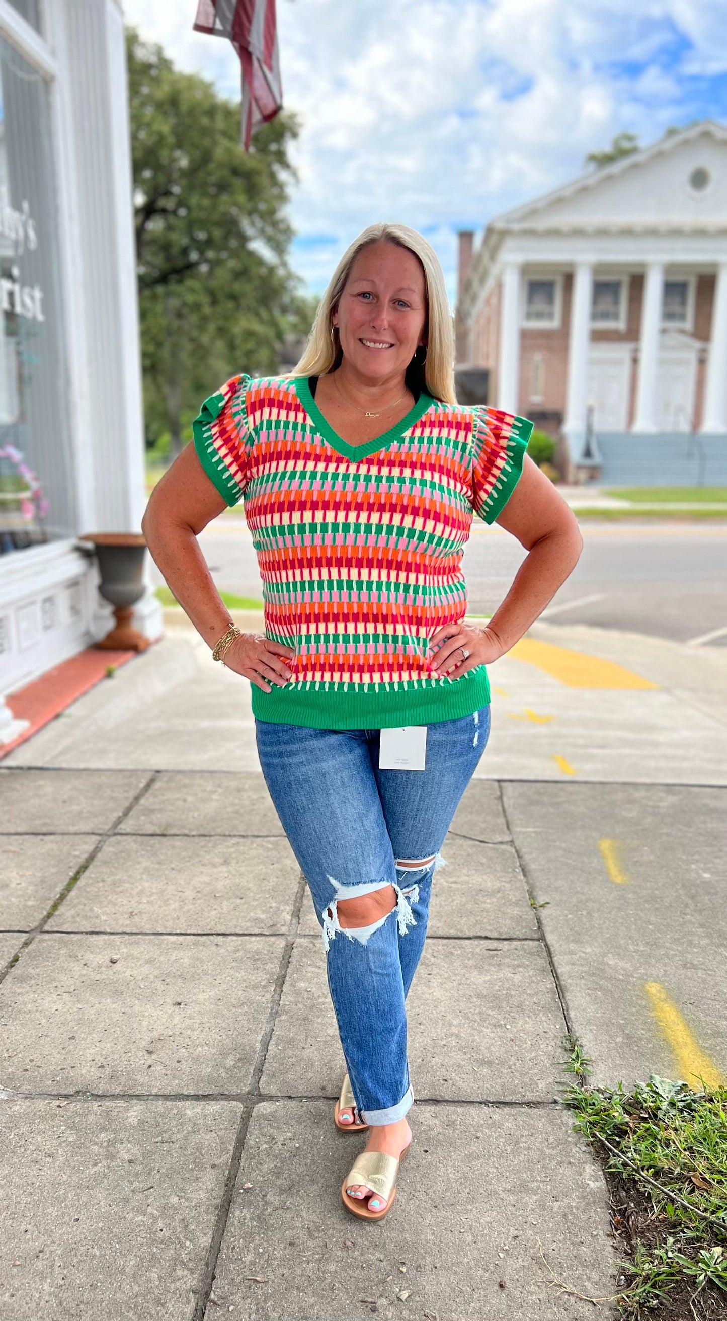 Colorful Flutter Sweater Top*