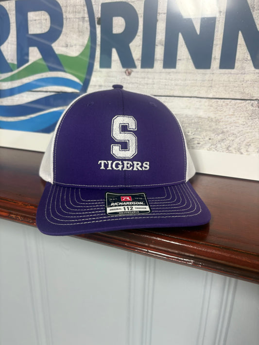 Richardson 112 Purple/White: Saluda Block S Tigers