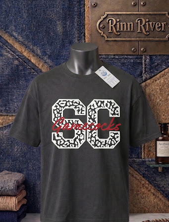 SC Leopard Gamecocks ComfortWash T-Shirt:  New Railroad Grey