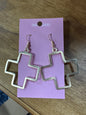 Gold Cross Dangle Earrings