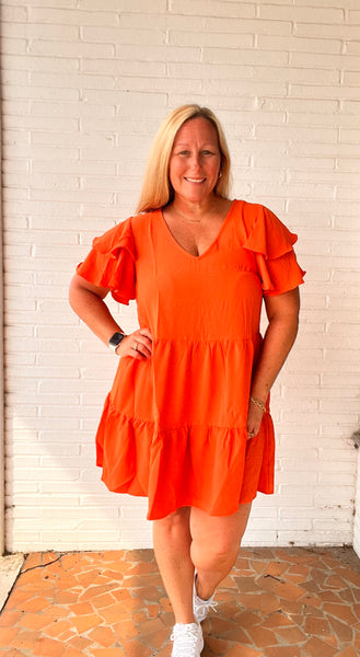 Orange Airflow Game Day Dress