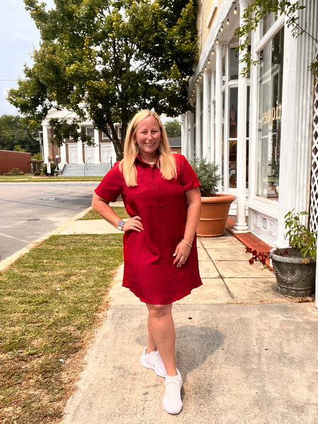 Ellie Casual Collared Game Day Shift Dress