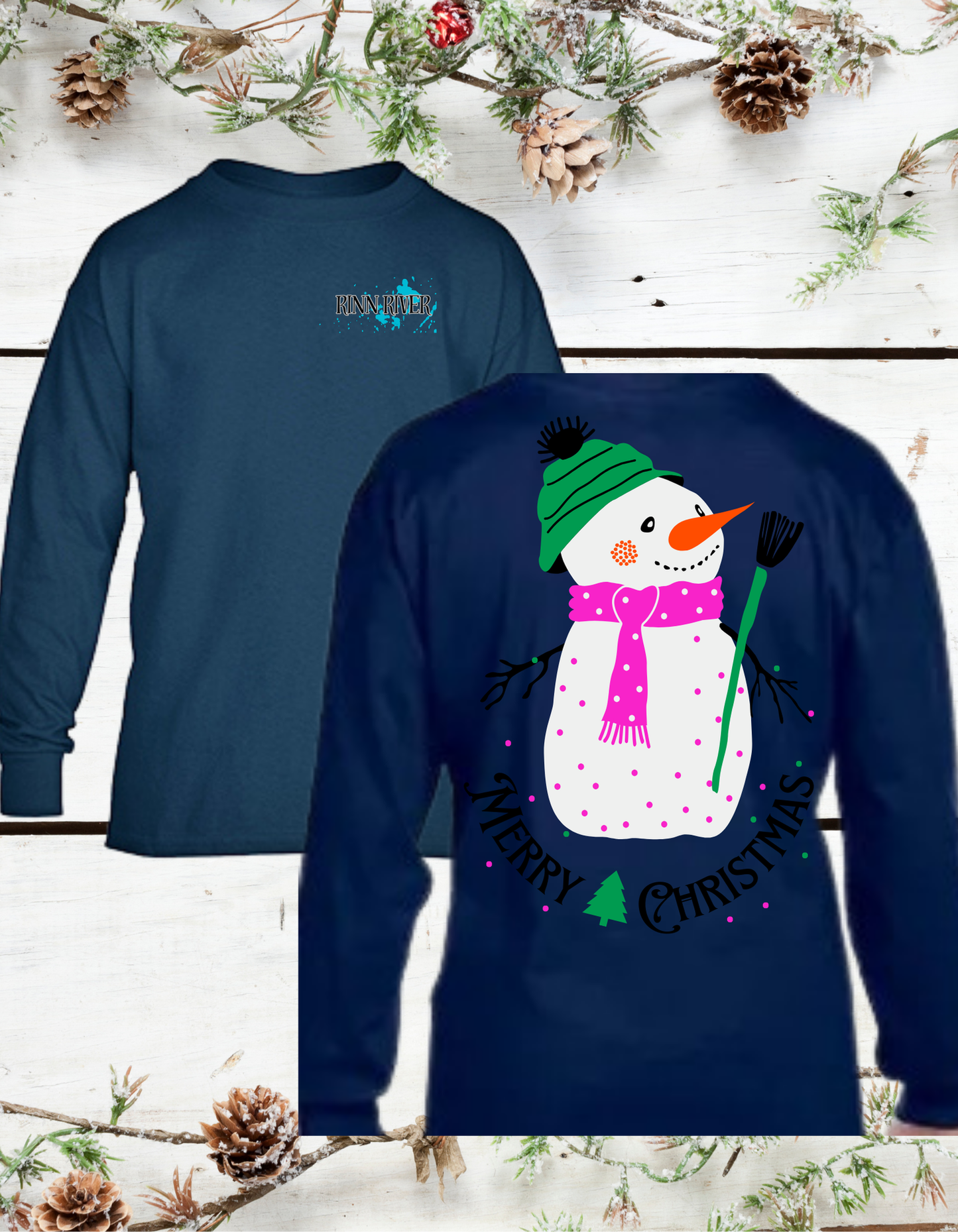 Rinn River Snowman Youth Long Sleeve T-Shirt*