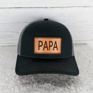 Papa Tan Leather Patch Hat*