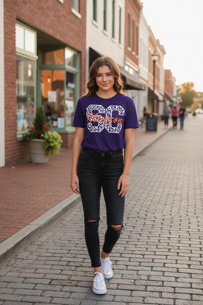 SC Leopard Clemson Short Sleeve Tee/ Purple*