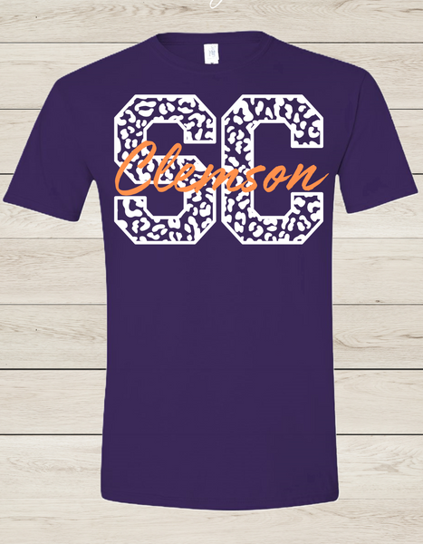 SC Leopard Clemson Short Sleeve Tee/ Purple*