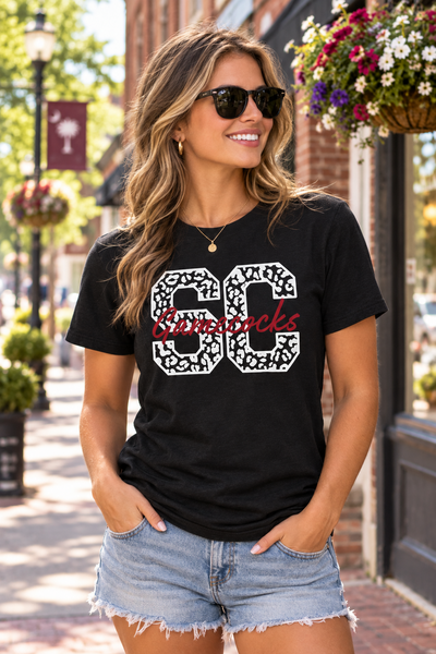 SC Leopard Gamecocks Short Sleeve Tee/ Black