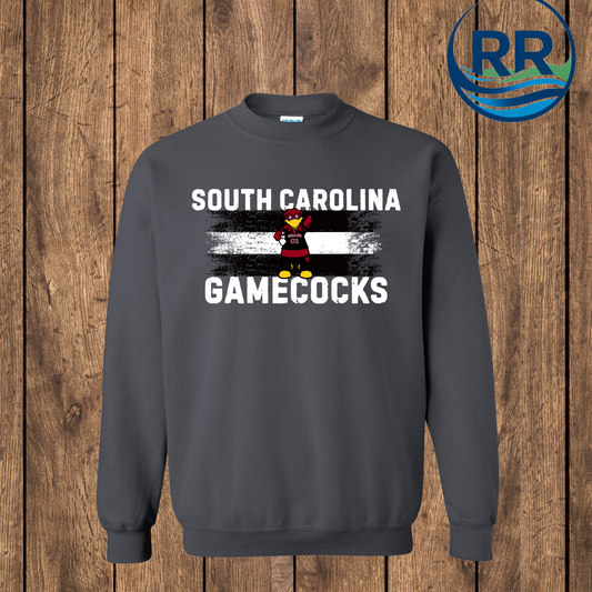 SC Gamecocks  Cocky Distressed  White: Crew, Charcoal