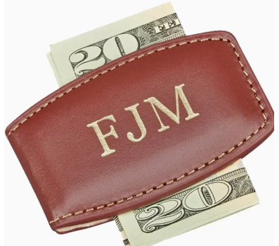 Brown Leather Money Clip