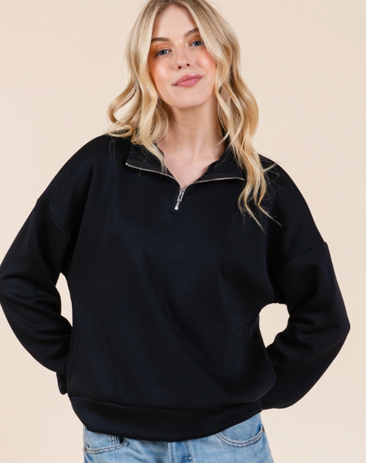 BLACK FLEECE QUARTER ZIP*