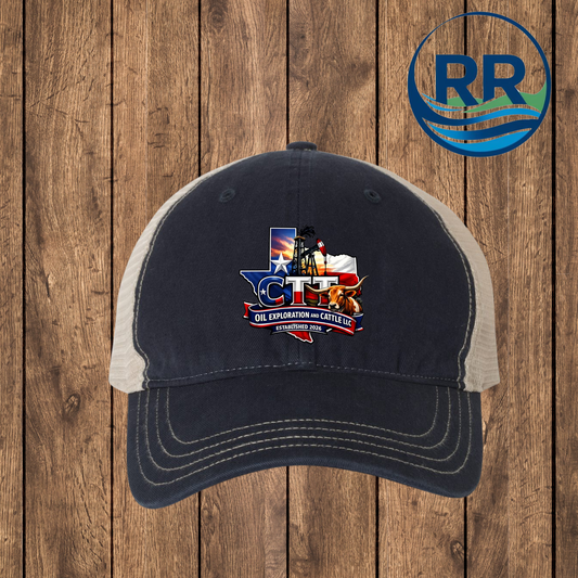 CTT Oil Exploration and Cattle LLC, Hat: Navy/ Khaki