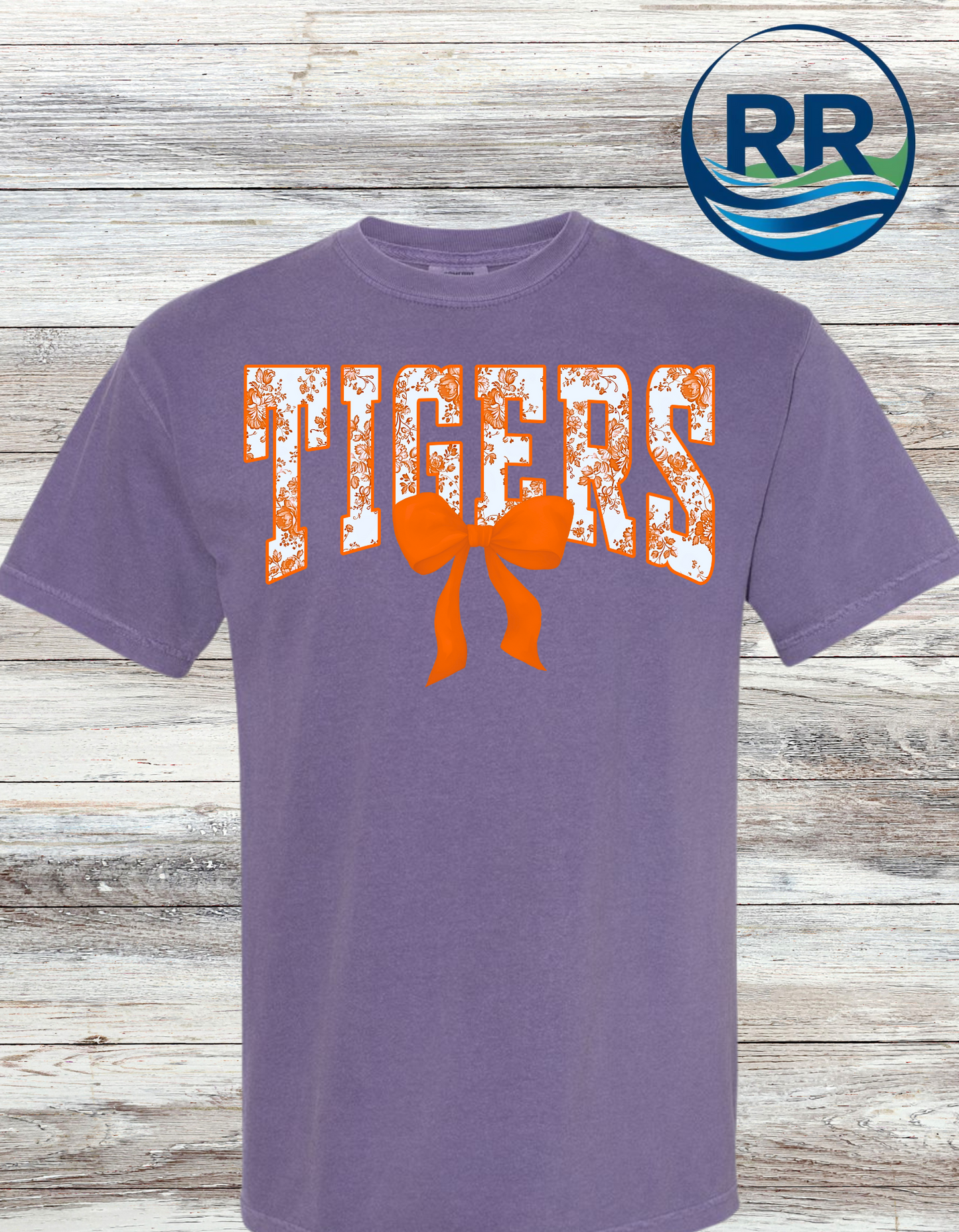 Tiger Orange Floral Comfort Colors T-Shirt