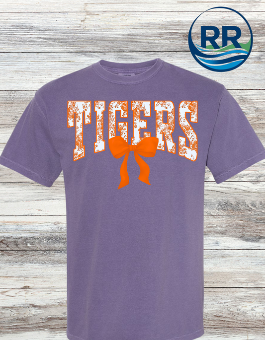 Tiger Orange Floral Comfort Colors T-Shirt