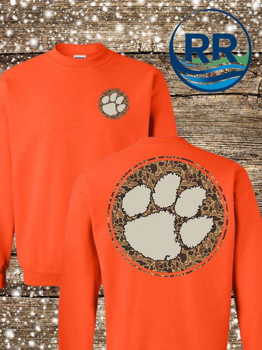 Clemson Tigers Duck Camo /Orange Crewneck