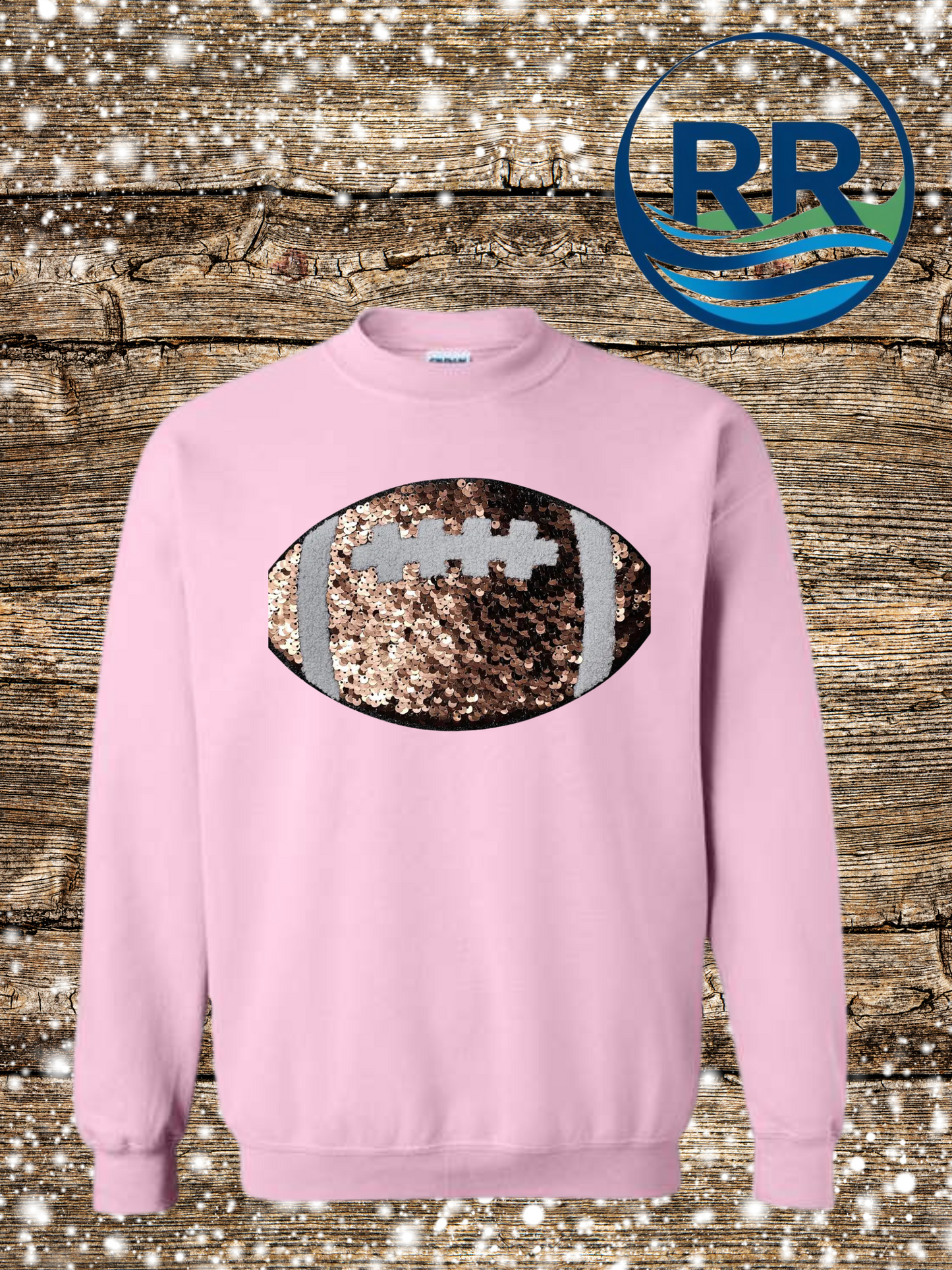 Football Sequin Patch- Crewneck